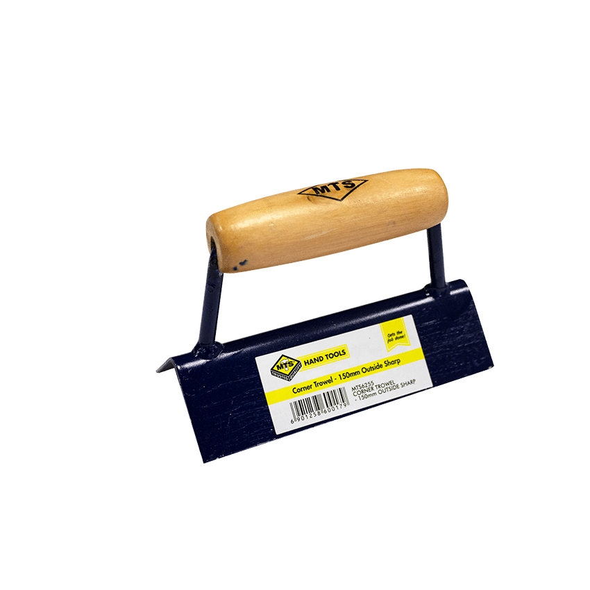 MTS Corner Trowel - Outside Sharp - with Wooden Handle - 150MM