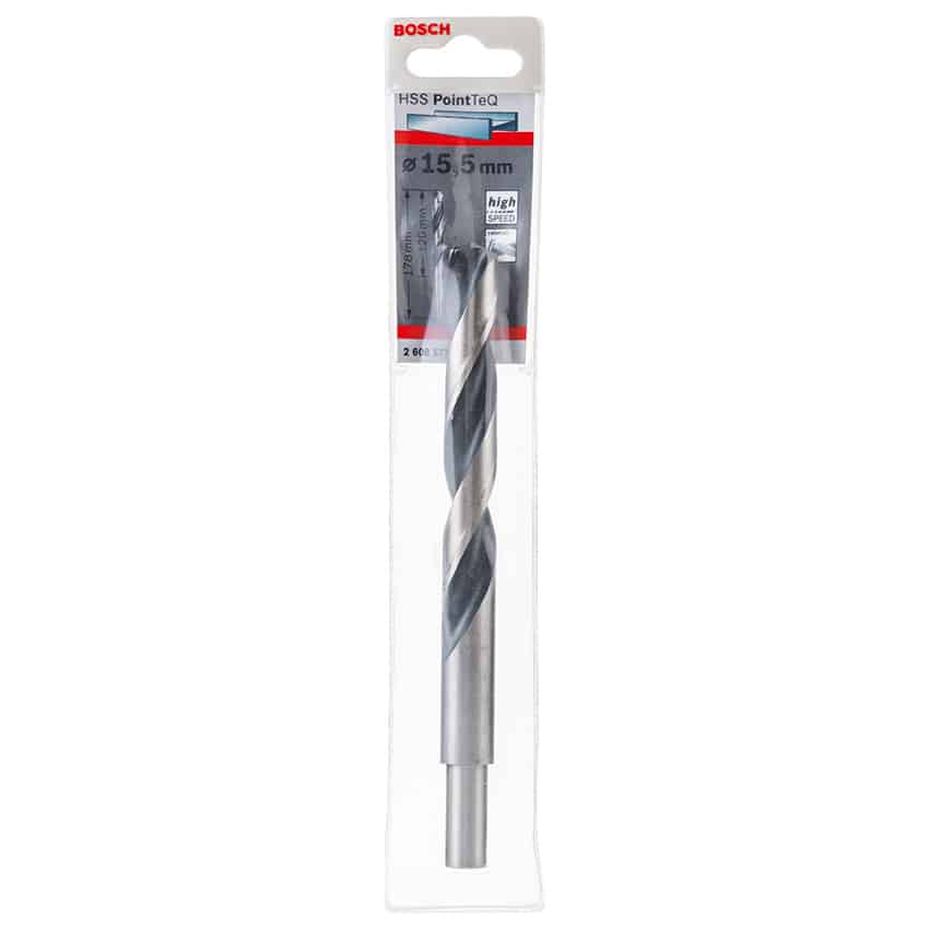 BOSCH Bit Drill Hss Pointteq Metal 15.5MM R/SHANK