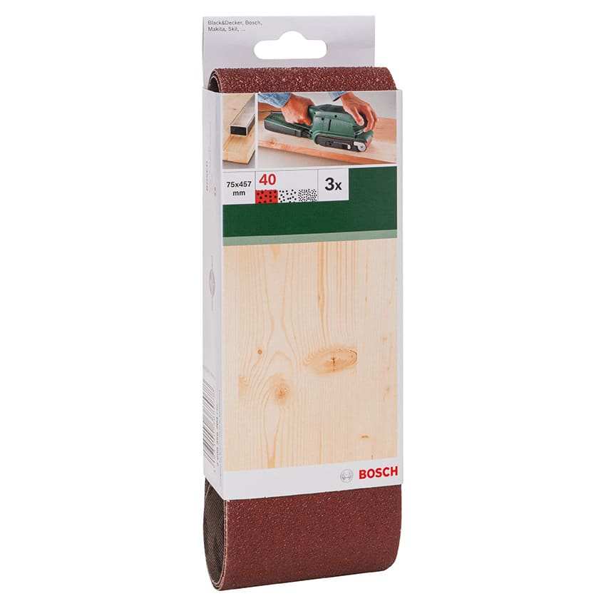 BOSCH Sanding Belt 75X457MM 40GRIT Red Quality