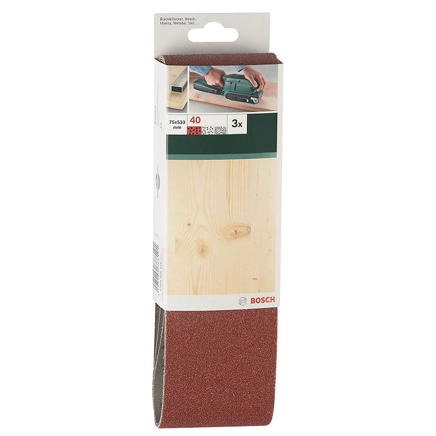 BOSCH Sanding Belt 75X533MM 40GRIT Red Quality