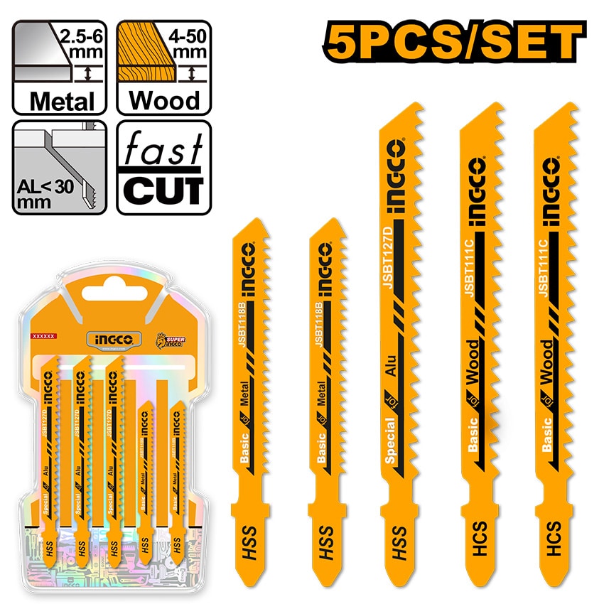 INGCO Blade Jigsaw Set Akj0051 5PCE