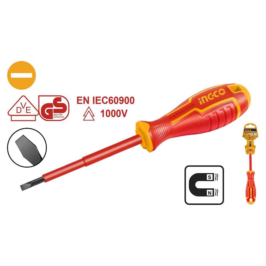 INGCO Screwdriver Insulated Sl4.0X100