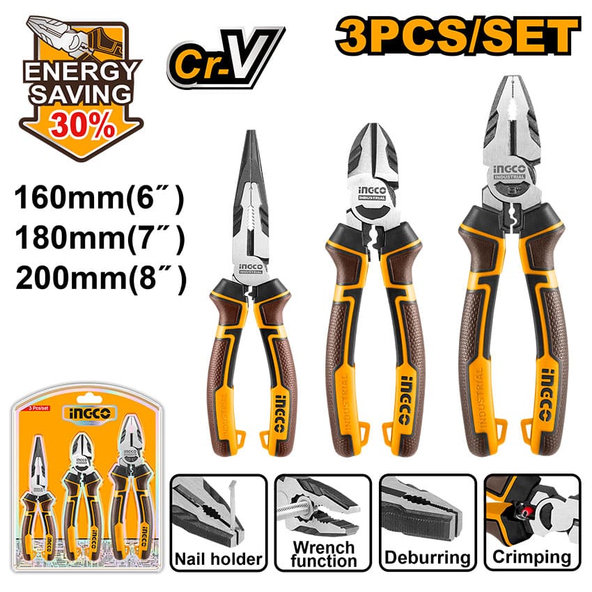 INGCO PLIER HL SET 3PCE HKHLPS2831