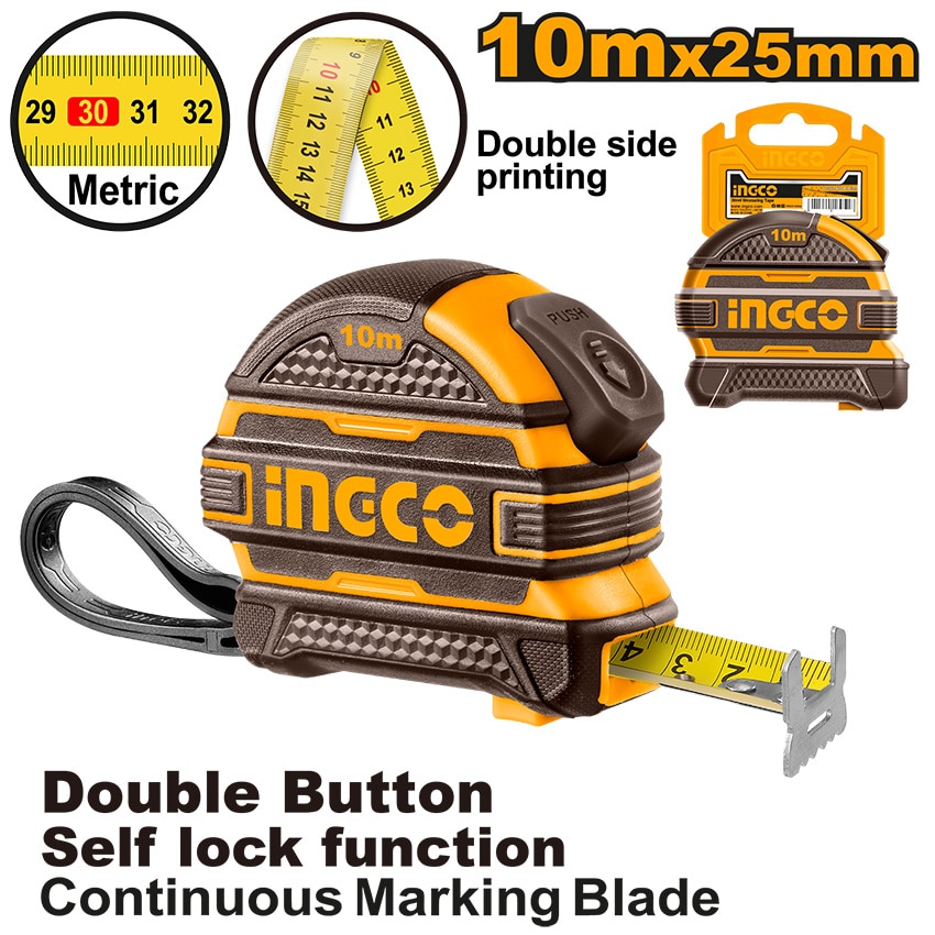 INGCO Tape Measure R/CASE 10MX25MM