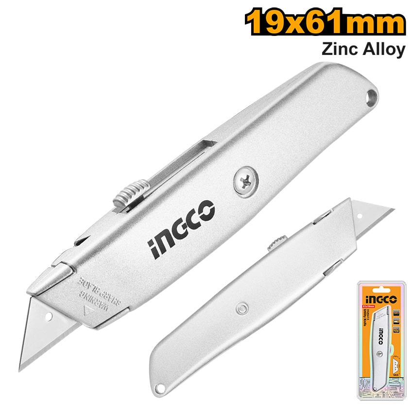 INGCO Knife Utility 61X19MM Sk5 Blade