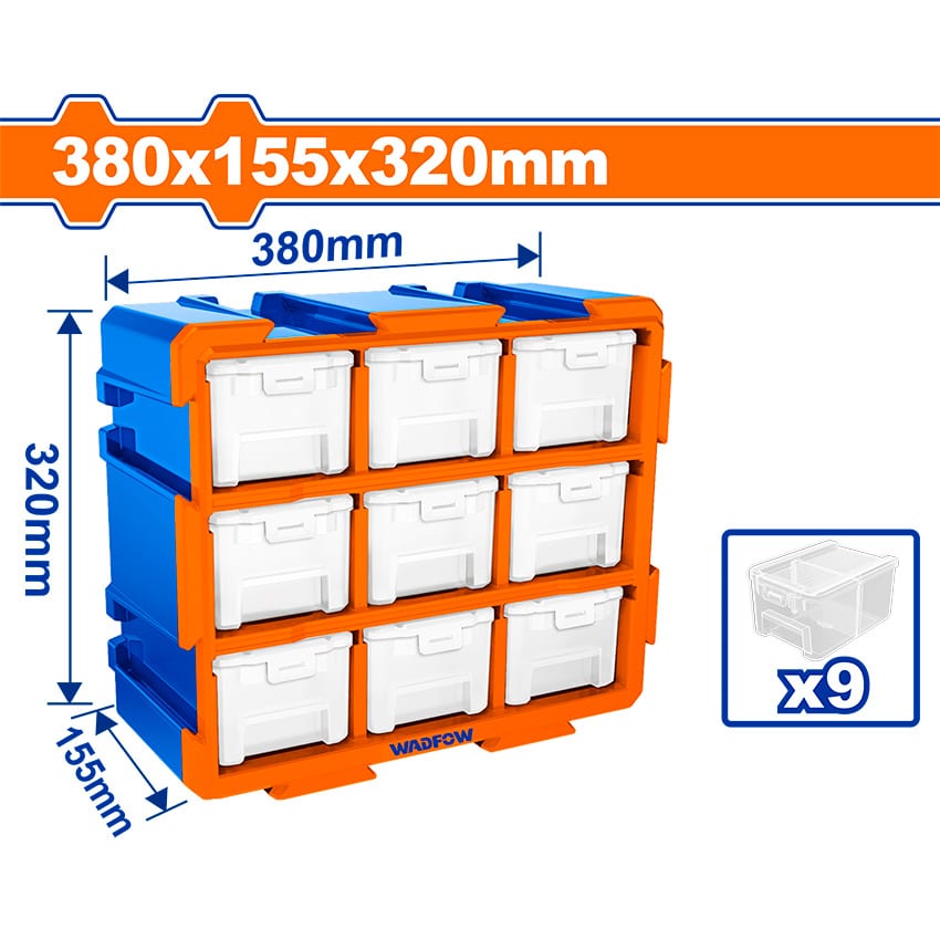 WADFOW Storage Tower Modular Set Clear 9PCE