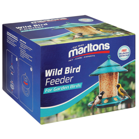 MARLTONS Wild Bird Feeder in Box + Free Seed