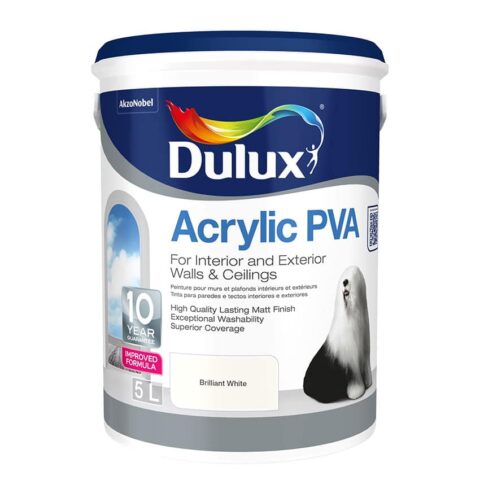 Dulux Acrylic Pva - 5L - Brilliant White