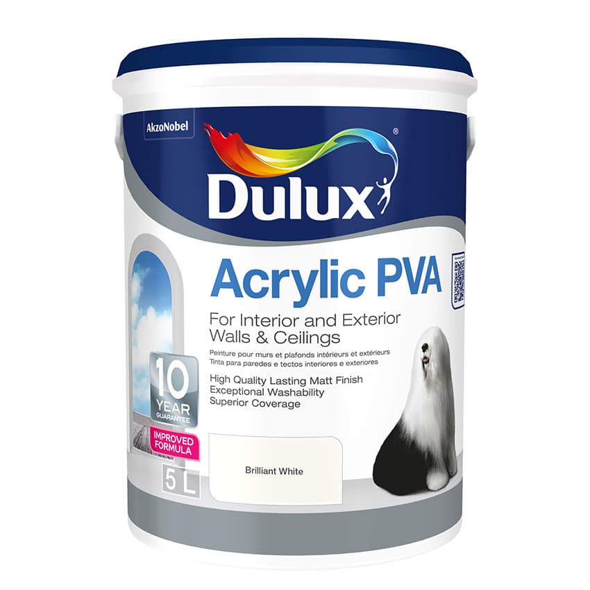 Dulux Acrylic Pva - 5L - Brilliant White