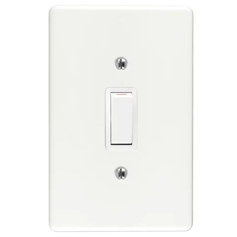 WACO SWITCH & COVER STEEL 100X50 1LEV 1WAY WHT