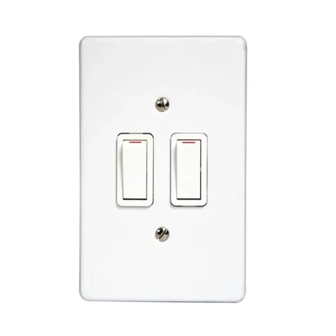 WACO SWITCH & COVER STEEL 100X50 2LEV 1WAY WHT