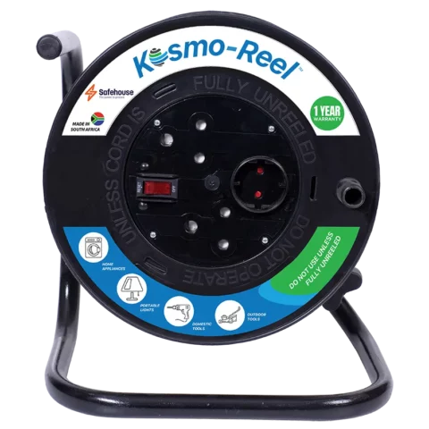 KOSMO EXTENSION REEL PLASTIC 20M 1.5MM BLK