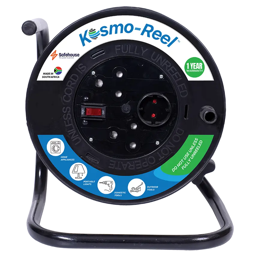 KOSMO EXTENSION REEL PLASTIC 20M 1.5MM BLK