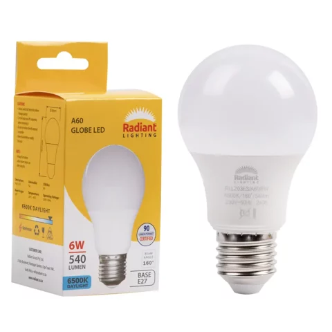 RADIANT LED A60 6W E27 6500K