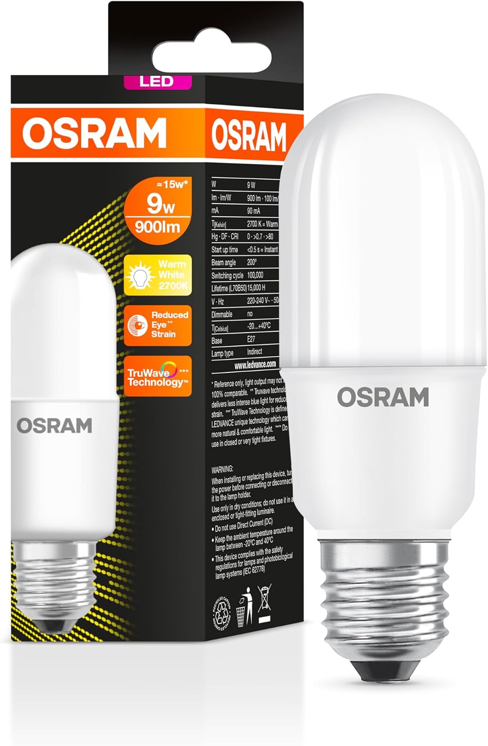 OSRAM 7W Eco Stick LED Globe E27 Cool White