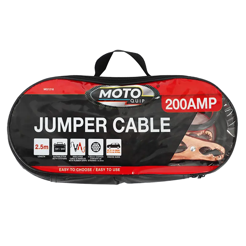 MOTO-QUIP Booster Cable With Metal Clamps, 200 Amp