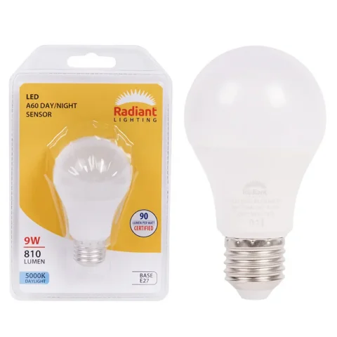 EUROLUX A60 Day/Night Sensor, 9W LED, E27, 5000K