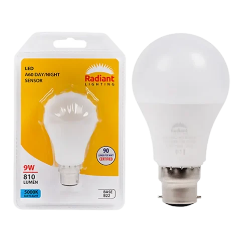 EUROLUX A60 Day/Night Sensor, 9W LED, B22, 5000K