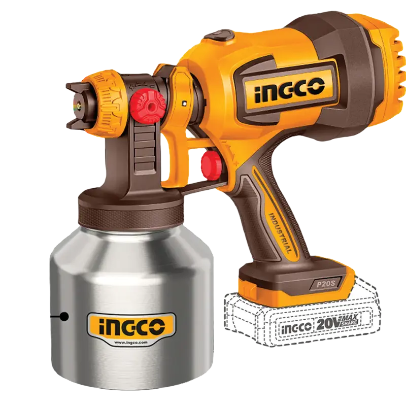 INGCO SPRAY GUN CORDLESS 20V 800ML S/S