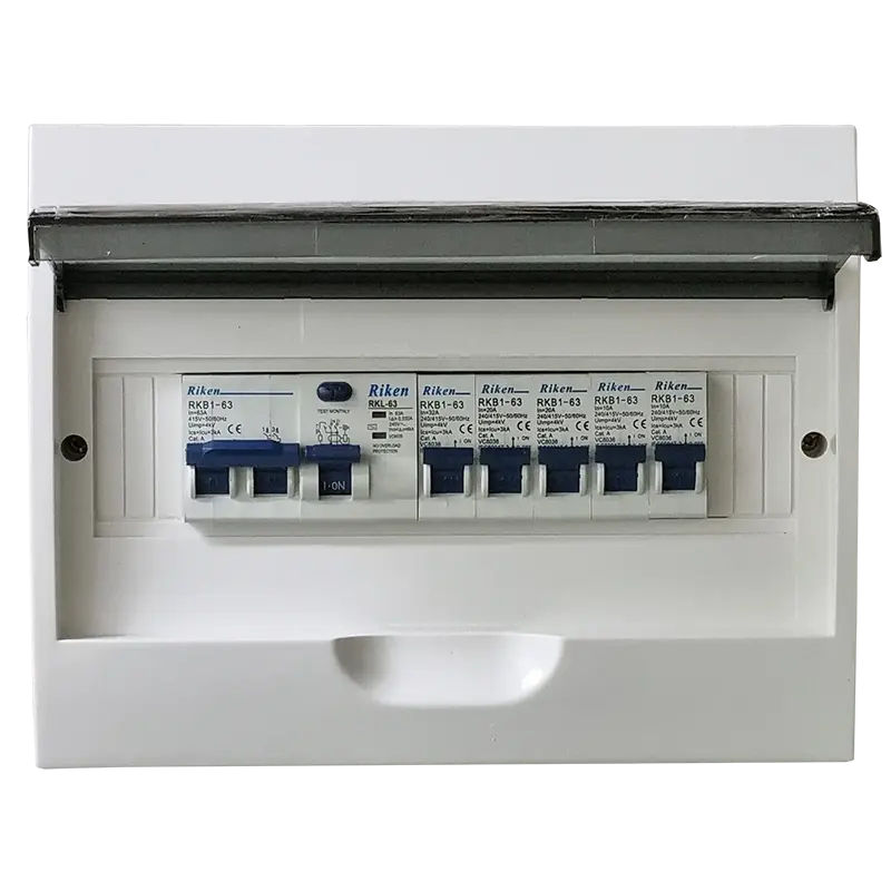 RIKEN 12 Way Populated Plastic Distribution Board Flush