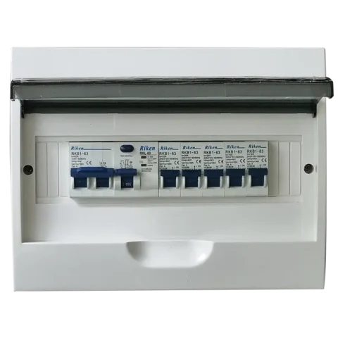 RIKEN 12 Way Populated Plastic Distribution Board Surface