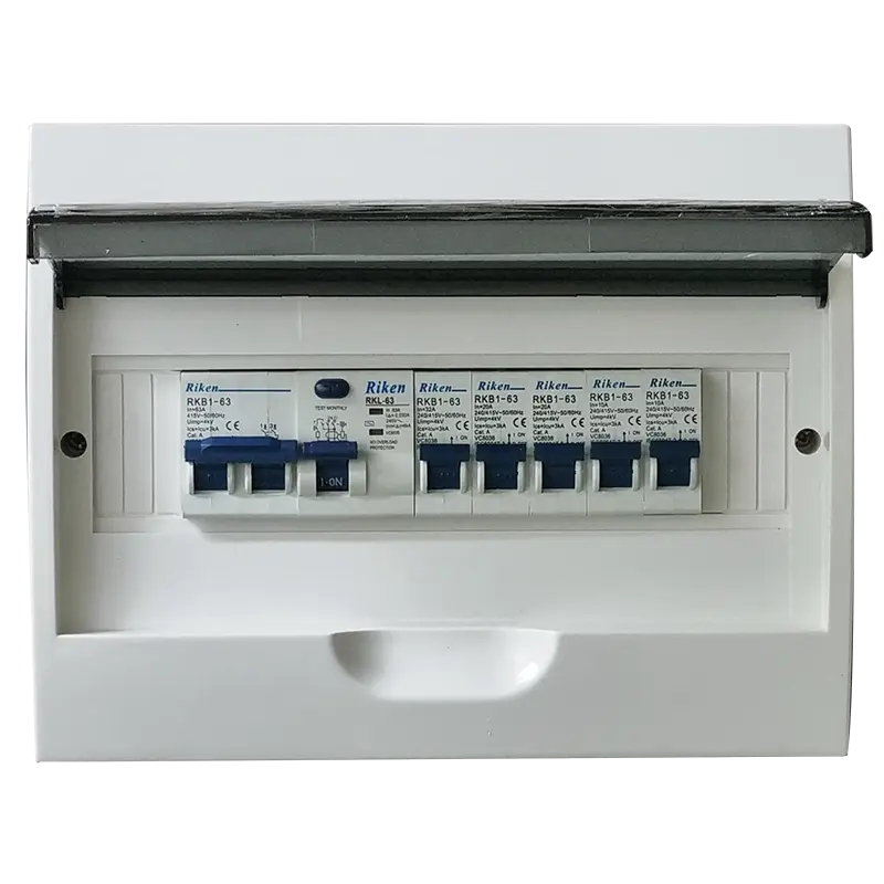 RIKEN 12 Way Populated Plastic Distribution Board Surface