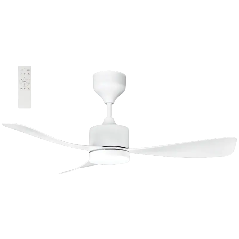 BRIGHT STAR LED Ceiling Fan, 18W LED + 30W DC Motor, 3-Blade, With Remote, White