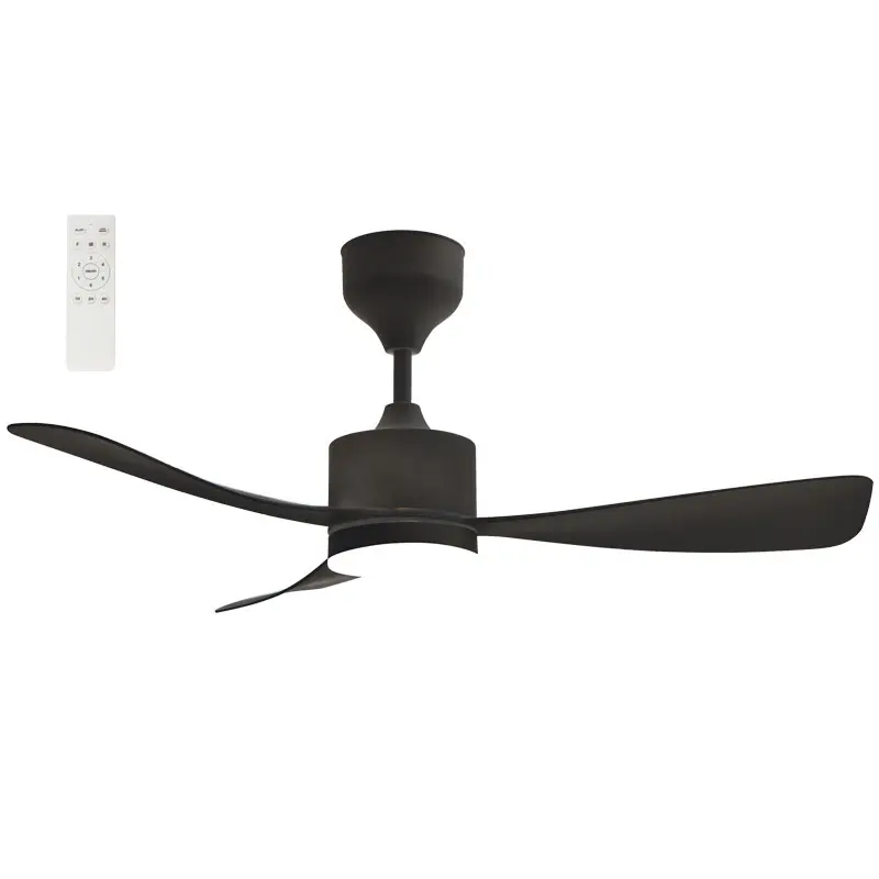 BRIGHT STAR LED Ceiling Fan, 18W LED + 30W DC Motor, 3-Blade, With Remote, Black